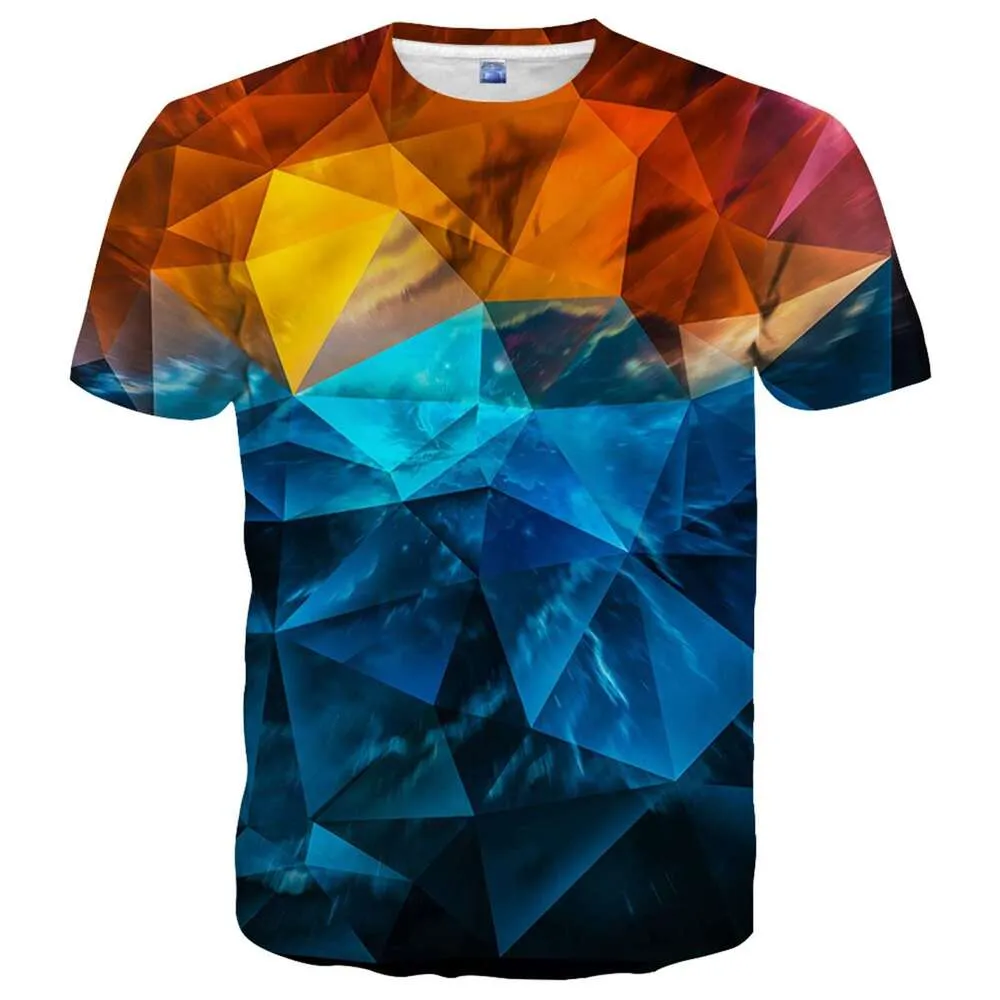 T-Shirt Unisex Con Stampa 3D Geometrica A Maniche Corte (Taglie S-XXL) - Morbida E Traspirante
