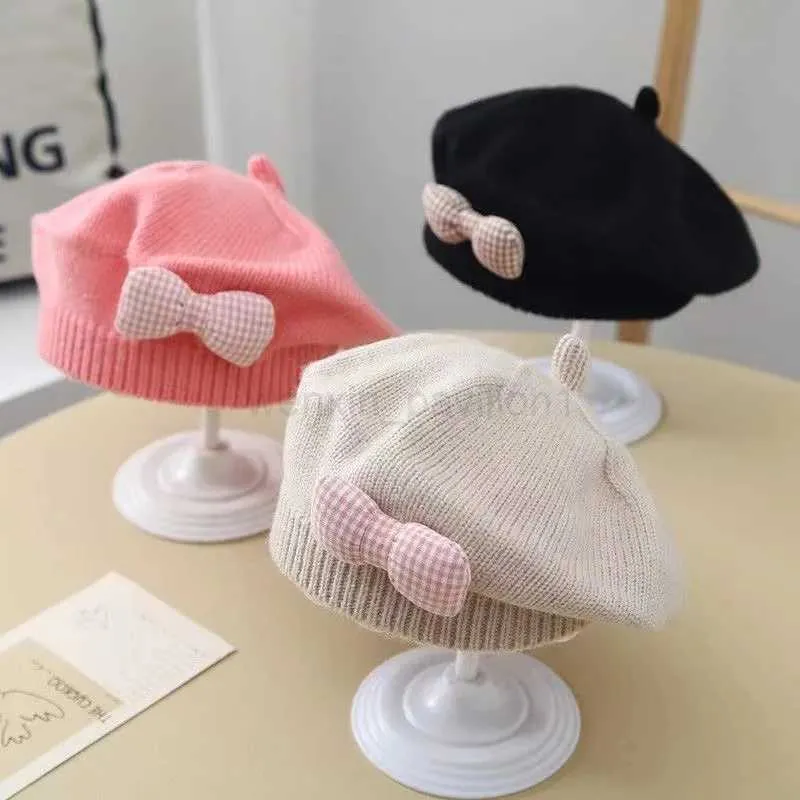 Knit Cap Baby Girl Newsboy Hat Knitted Baby Girl Beret Hat Soft