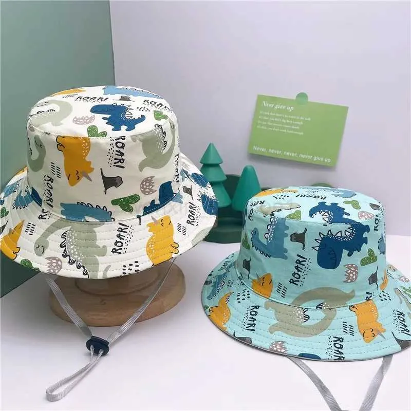 Baby Dinosaur Sun Hat UPF 50+ - Adjustable Wide Brim Bucket Hat For Toddlers & Infants