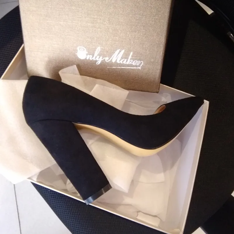 Wholesale Onlymaker Handmade Chunky Lady Shoes Pointed Toe Block