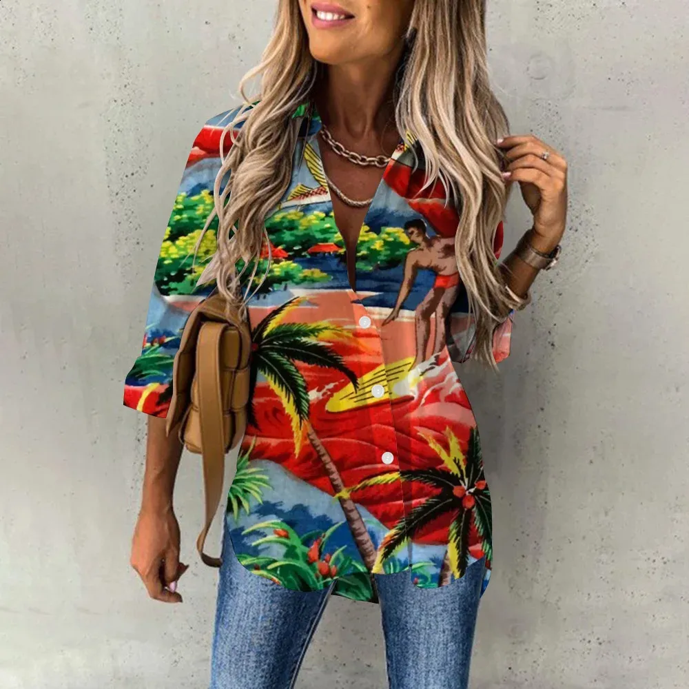 Camisa Hawaiana Para Mujeres: Manga Larga, Talla Grande, Estampado Floral,  Ropa De Playa, Ropa De Resorts De 15,38 € | DHgate, image size:1000x1000