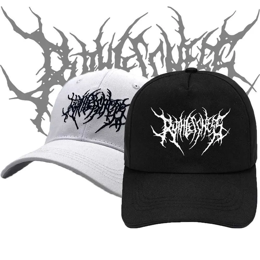 Gothic Streetwear Baseball Cap - Y2K Punk Embroidered Cotton