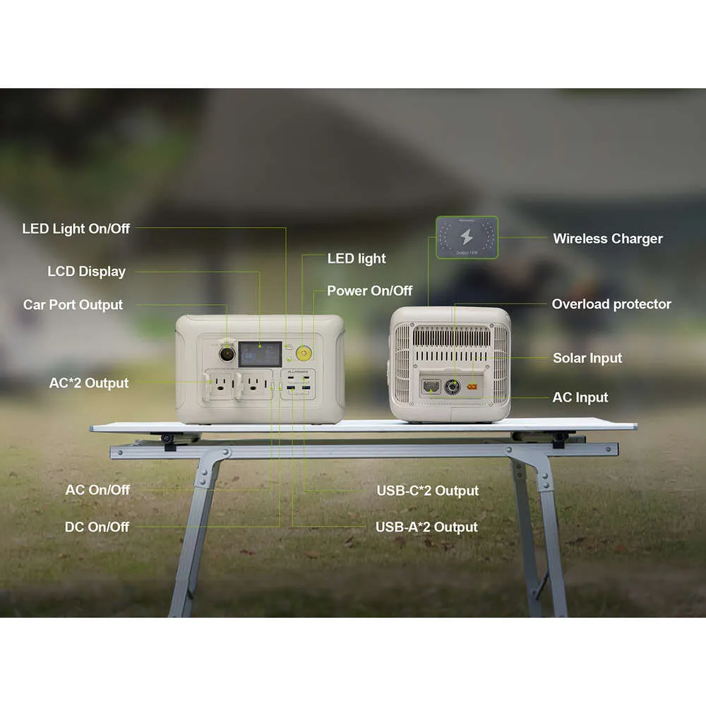 Centrale électrique Allpowers R600 – 600W, 299Wh LiFePO4, Noire, Portable Avec Bluetooth