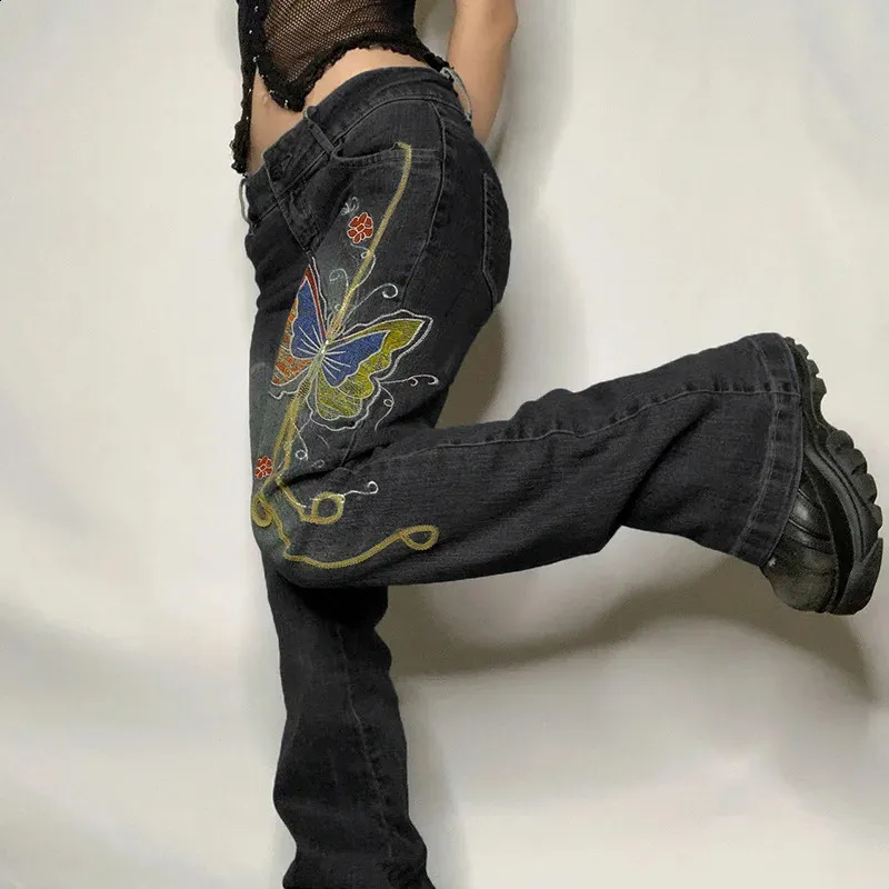 パンツ y2k black denim flare buggypants archive y2k opium flare black cargo pant archive - メルカリ