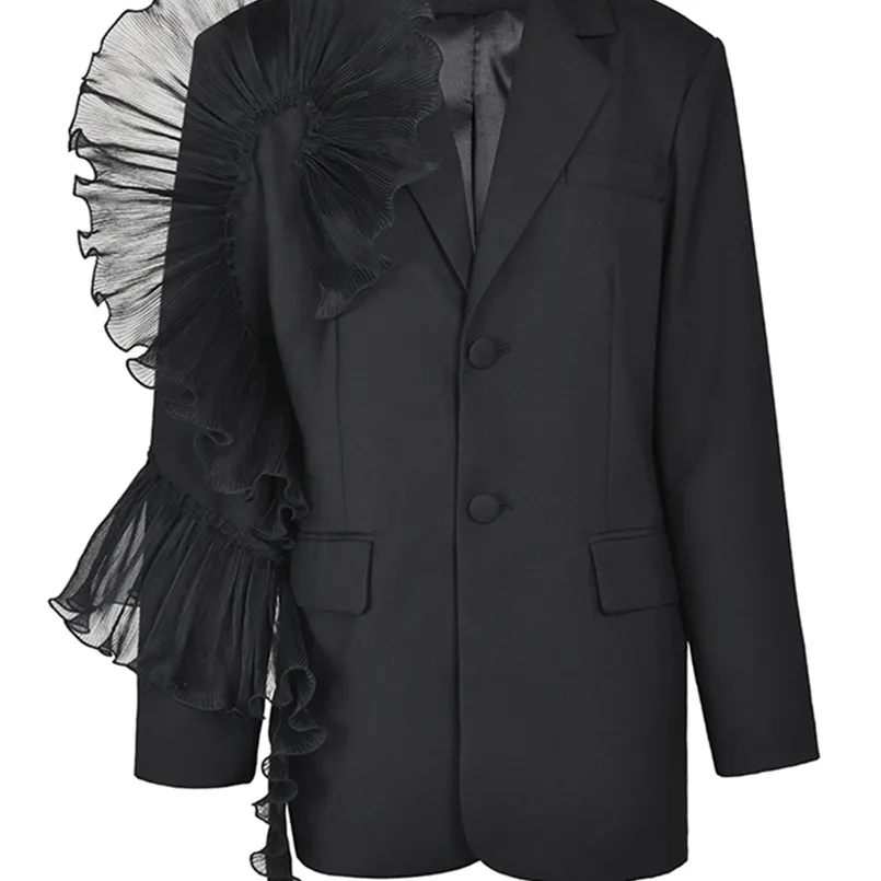 Ruffle blazer jacket new arrivals