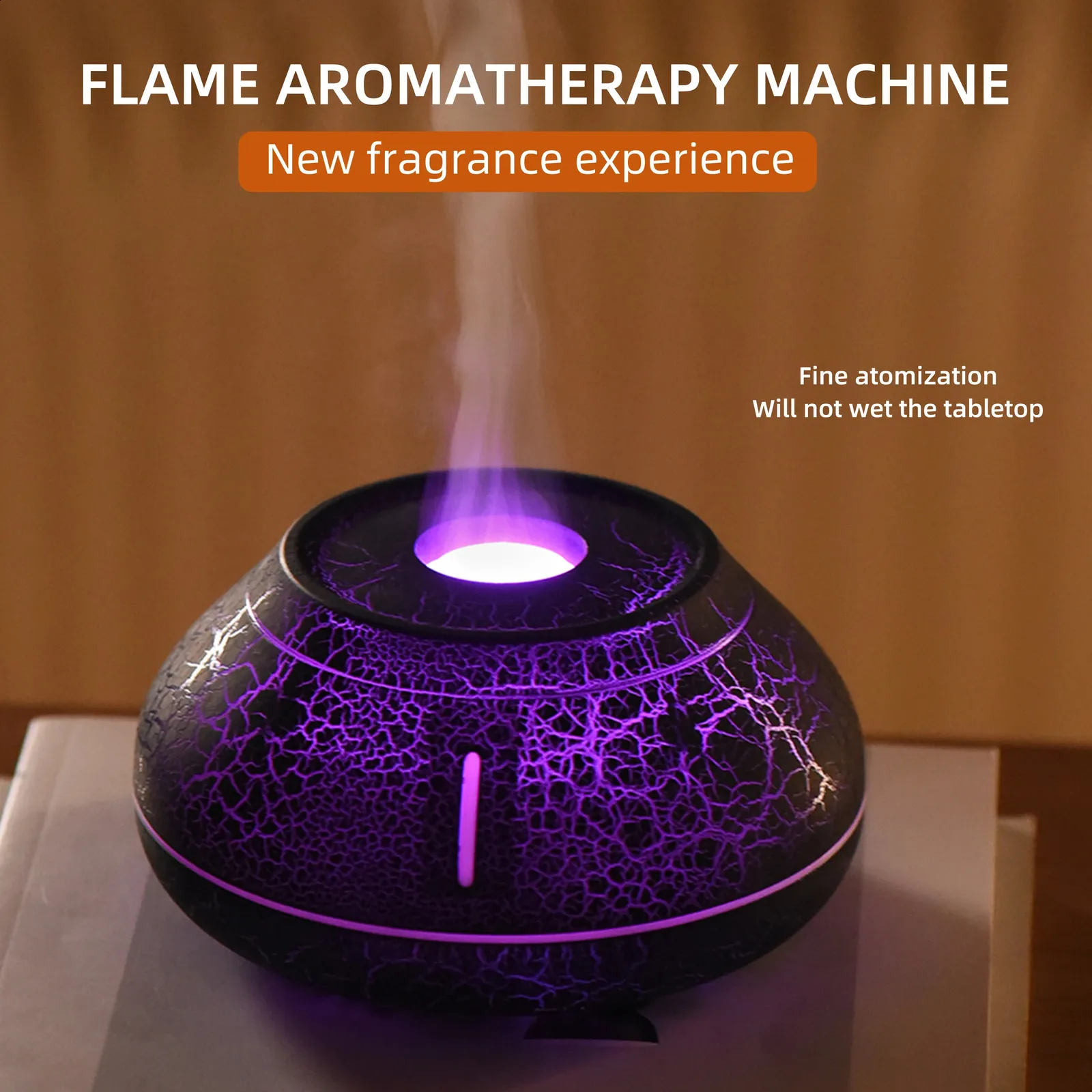 Volcano-Shaped Humidifier with Colorful Night Light: Ultrasonic USB ...