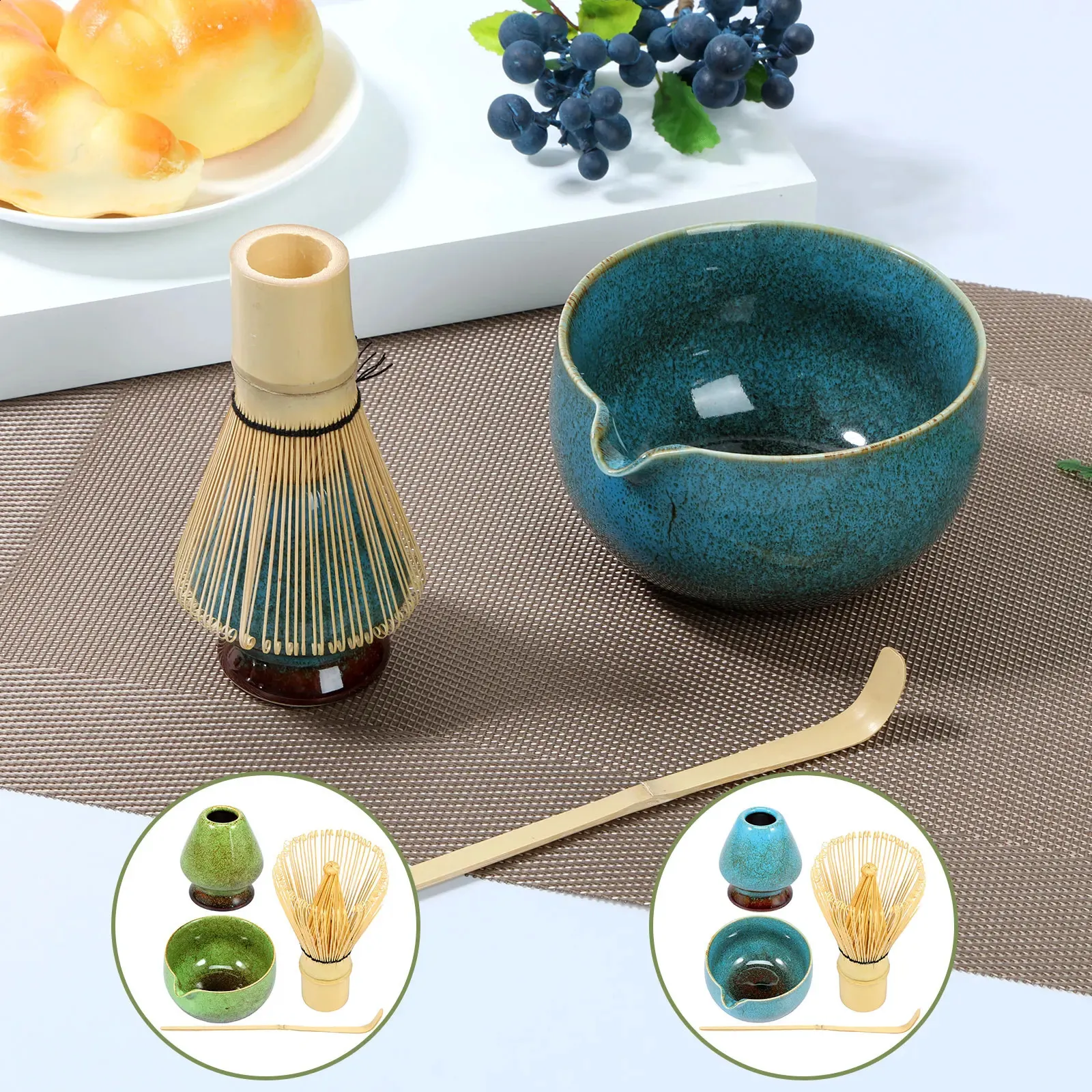4Pcs Matcha Whisk Set Elegant Japanese Matcha Tea Set Reusable Matcha