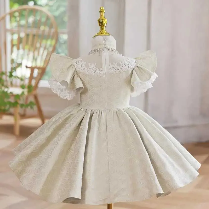 Childrens princess dress A-line silhouette O-neck collar casual style for  birthday and wedding events