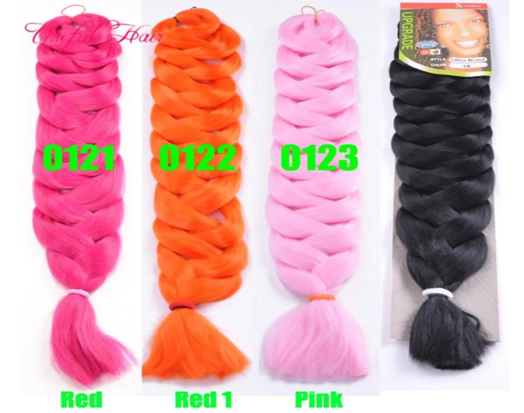 82 Inch Jumbo Box Braids Synthetic Braiding Hair Colors For Crochet, X ...