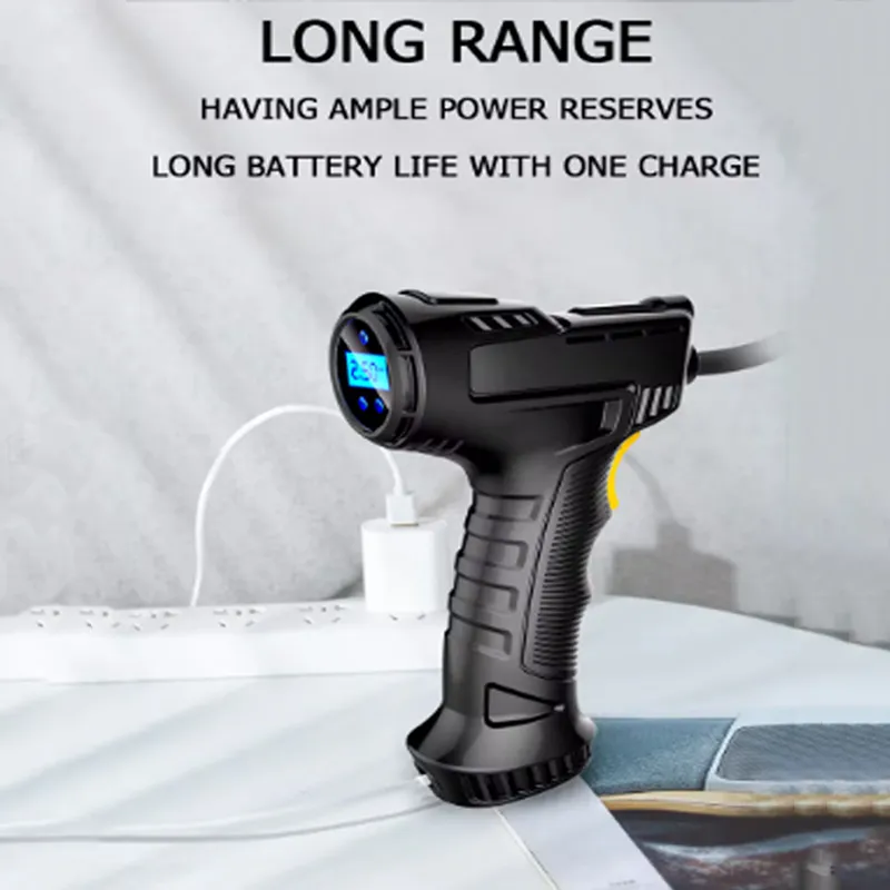 Car Electric Portable Tire Air Pump with Wireless Charging and Tire  Pressure Gauge, Plug-in Cigarette Lighter/USB Powered from Dhgate  Inflatable Pump
