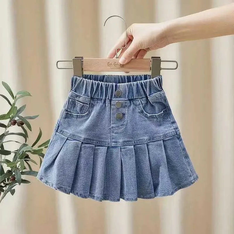 Girls' Denim Skirt Summer Top Set Cute Pleated Skirt Short Clothes,  Best Seller! Shop Now!