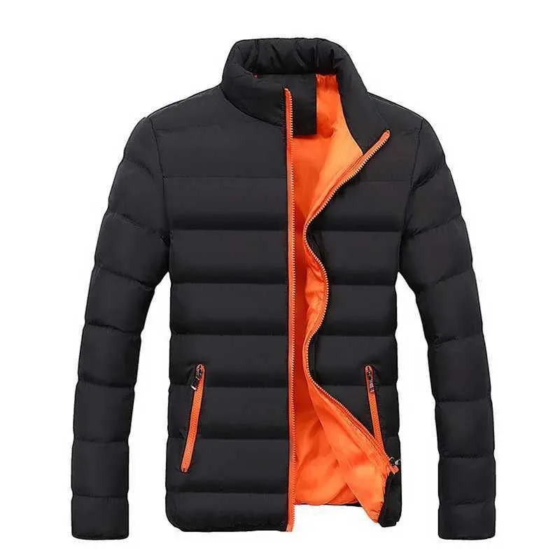 AnuYalue Men's Winter Puffer Jacket Big And Tall Warm Hooded Coat Full Zip Printed Jackets Color Block Long Sleeve Outwear