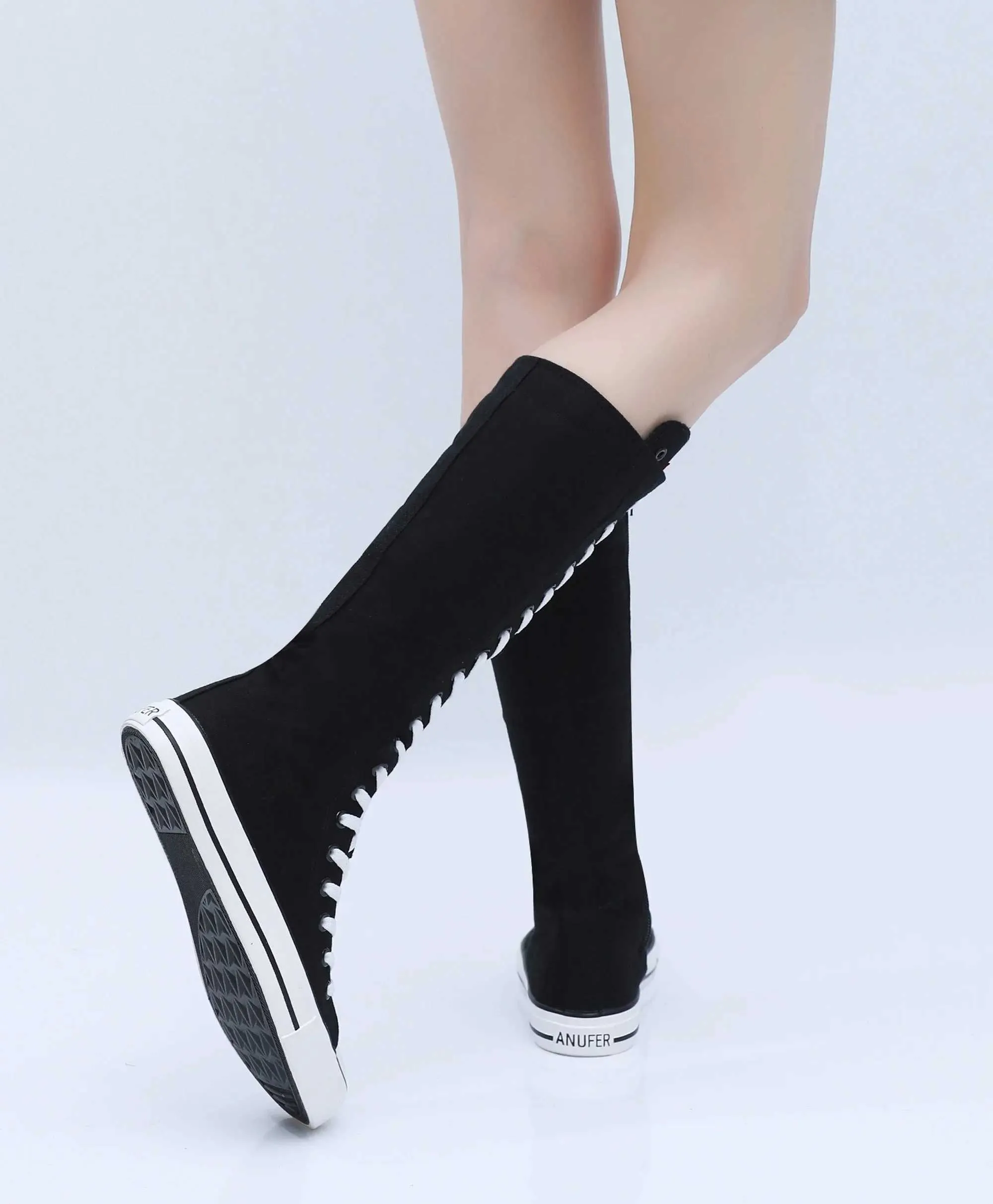 DHgate.com:High Top Canvas Sneakers: Trendy Lace-Up Zipper