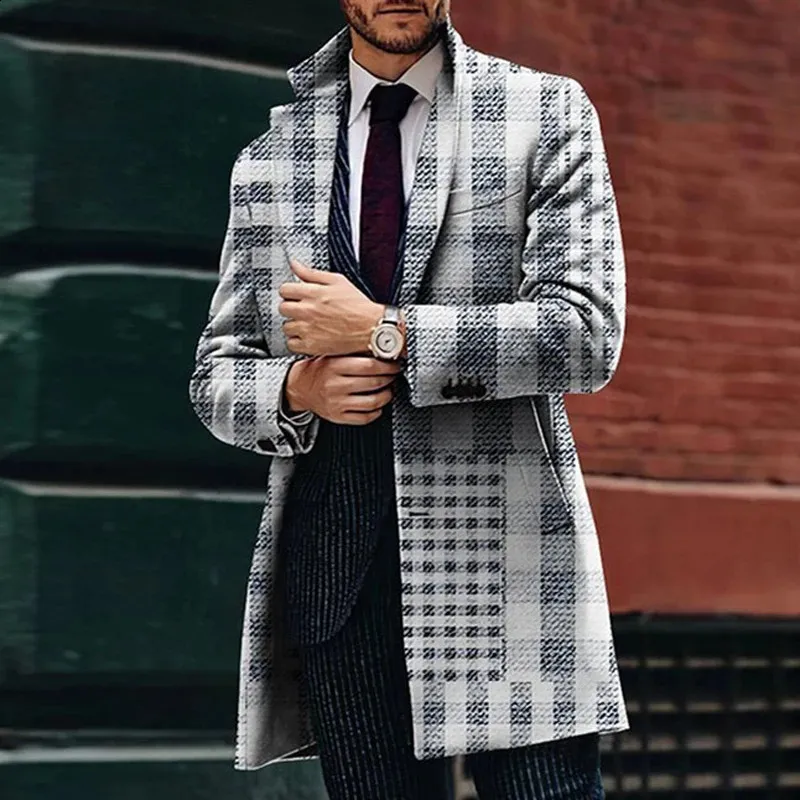 Houndstooth Men's Windbreaker Hooded Rain Jacket