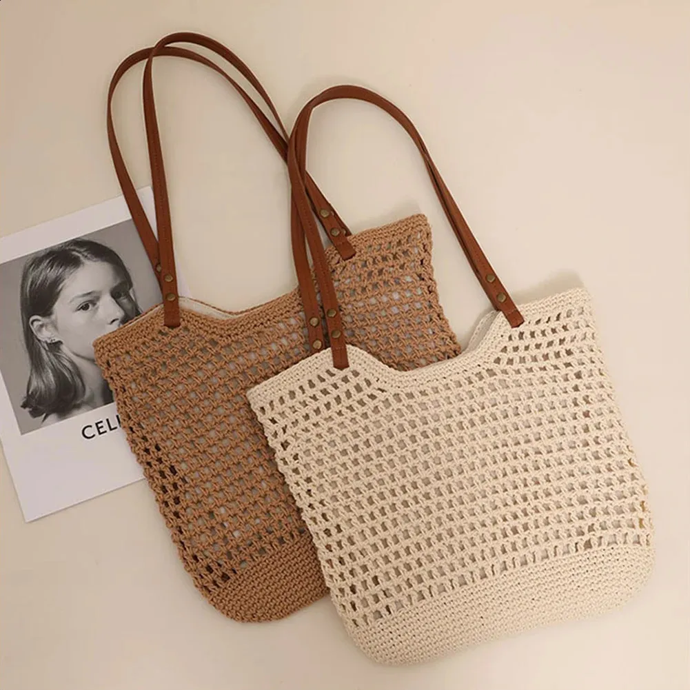 Save Big on Bulk Crocheted Shoulder Bag Crochet Shoulder Bag With Zipper  Closure Knitted Tote Handbag For Holiday Travel Everyday Use Best Deals 