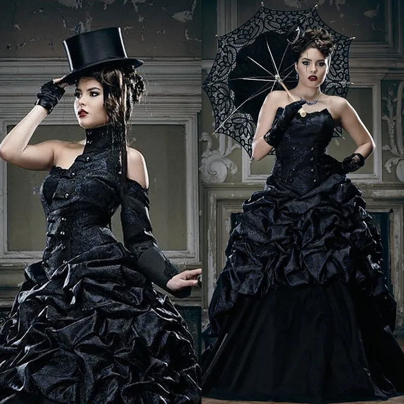 women's black strapless wedding dress for brides Elegant Long A-line Tulle  BIZTUNNEL feather bateau neck satin bridal gowns Gorgeous ball gown wedding dresses White Strapless Black Wedding Dress