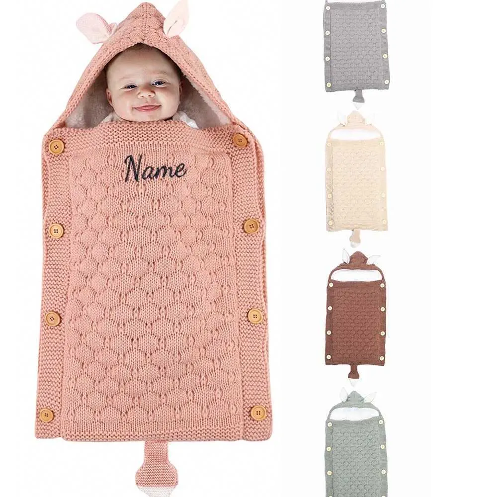Kick Envelope Personalized Rabbit Ear Knitted Baby Infant Sleeping Bag Anti Kick ...