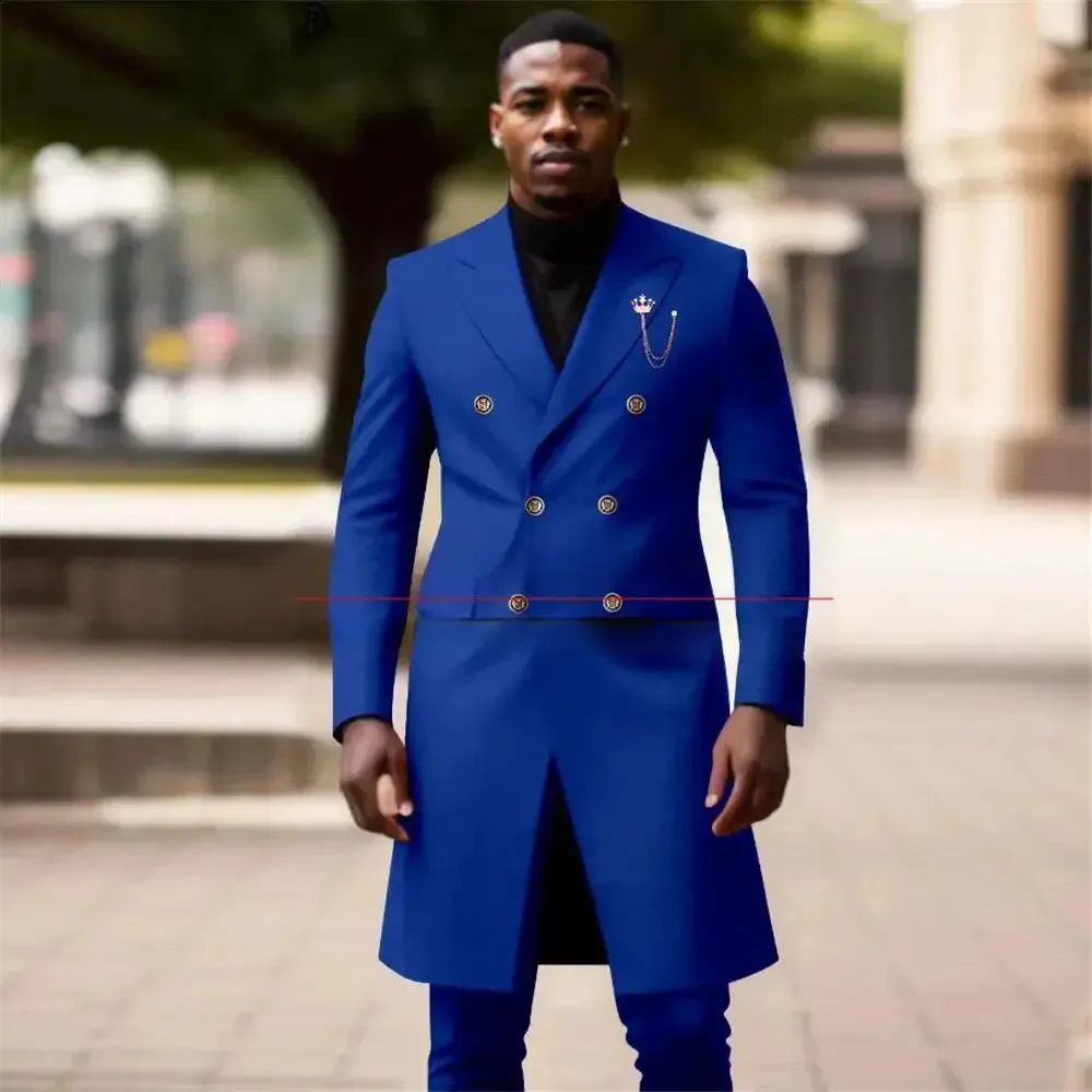 Premium Mens Double Breasted Coat Set: High Street Style, Party