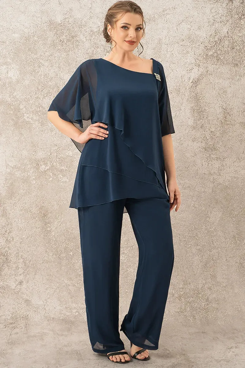 Navy blue plus size suit hot sale