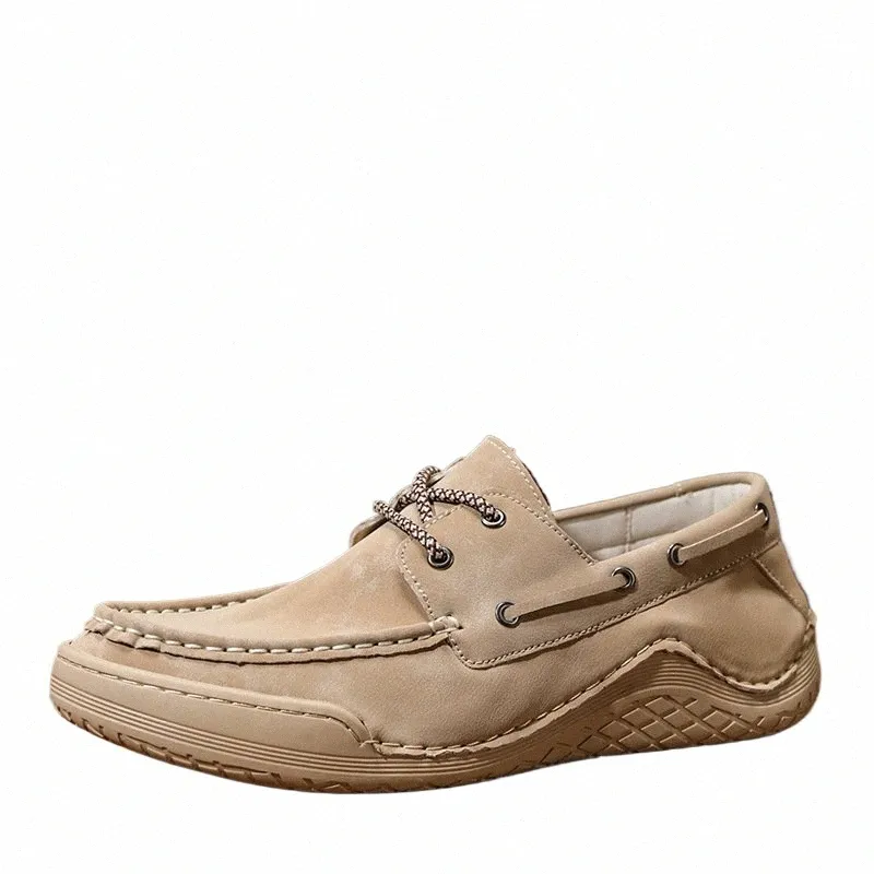 Mens Suede Leather Boat Shoes: Non-Slip Casual Loafers, Breathable
