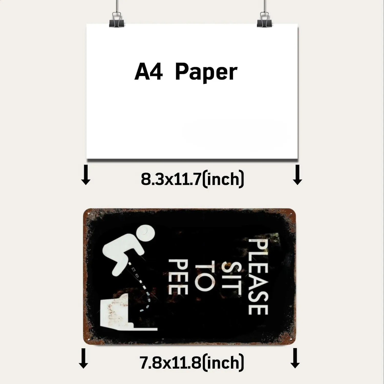 Humorous Metal Toilet Sign: Retro Tin Picture Plaque for