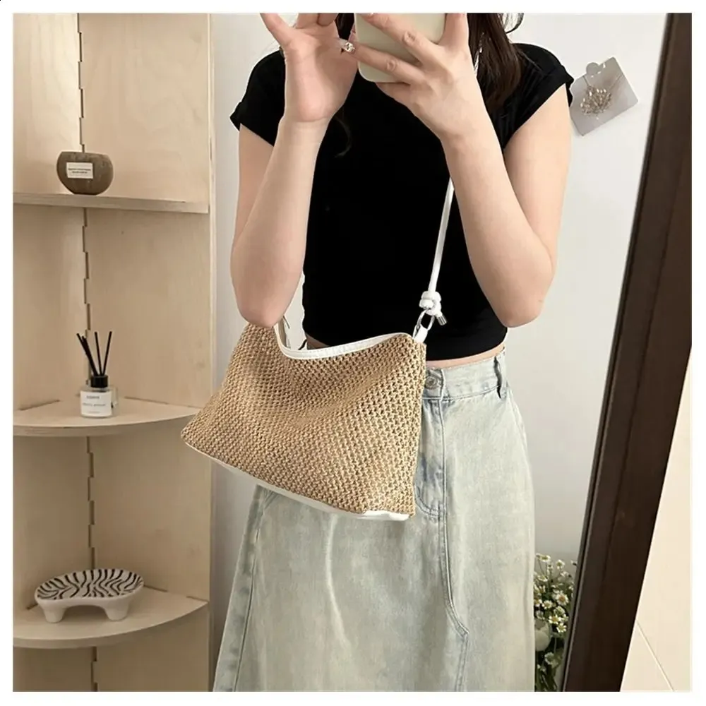 Chic Rattan Straw Bag: Large Capacity Woven Tote for Summer Beach ...