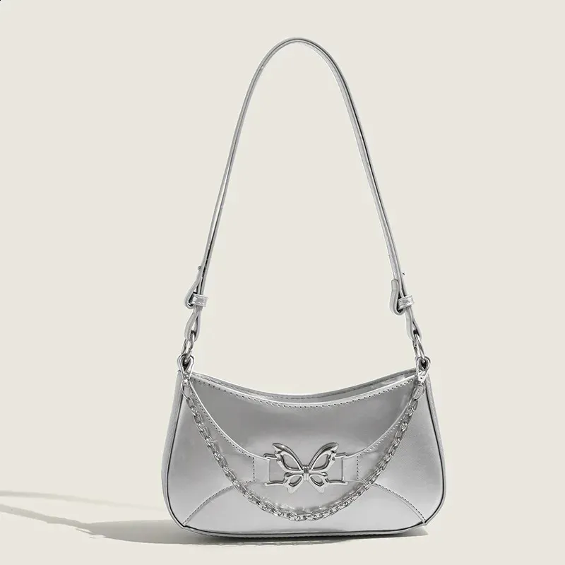 Trendy Silver Butterfly women's shoulder handbags for