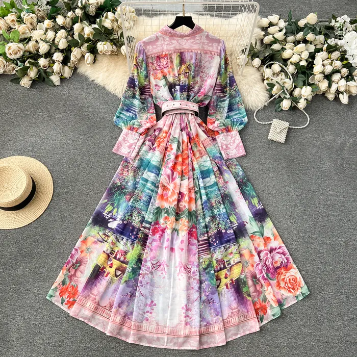 sachin and babi light blue dress Rayleen Floral Chiffon Maxi Dress – VICI main image 1