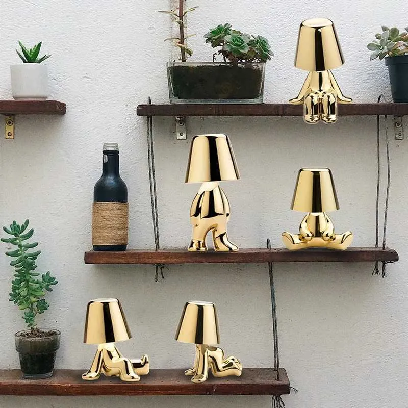 Table Light Man Italy Little Golden Man Table Lamp Creative Night... From Even_colored ...