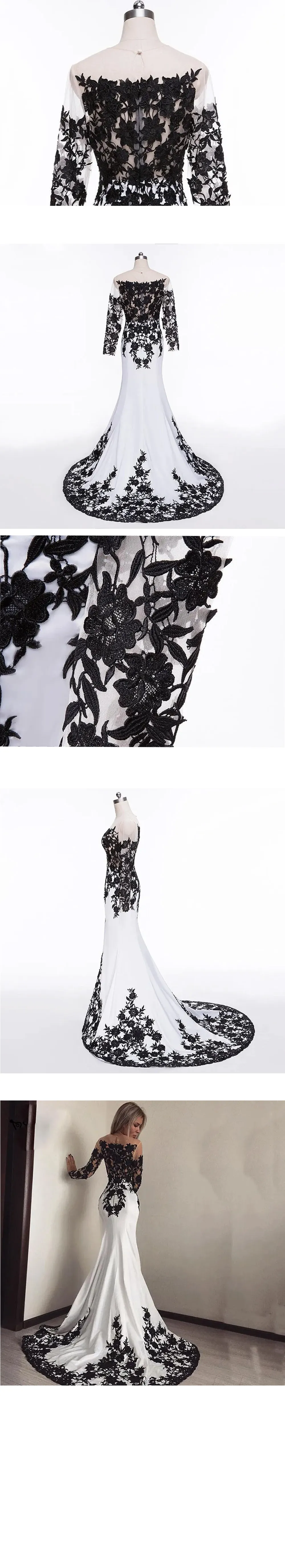 and Black Illusi Sheer Neckline Chiff Black lace evening gown with Floral Applique and Sweep Train - Plus Size