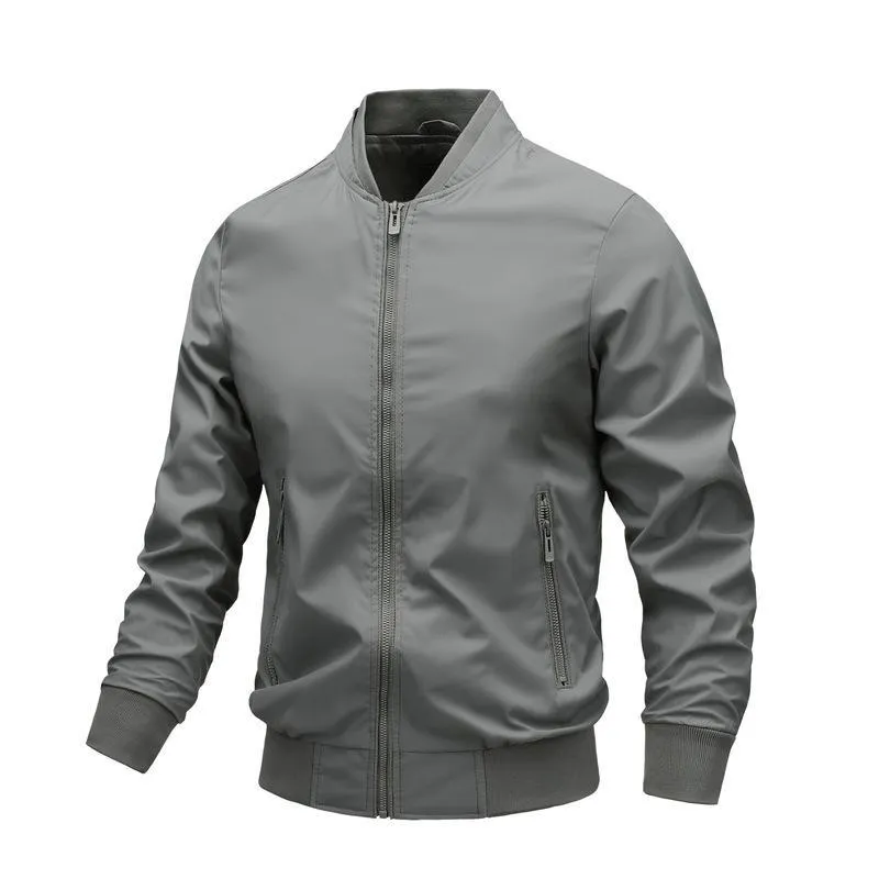 Mens Jackets 2024 Spring And Autumn Solid Color Jacket Casual