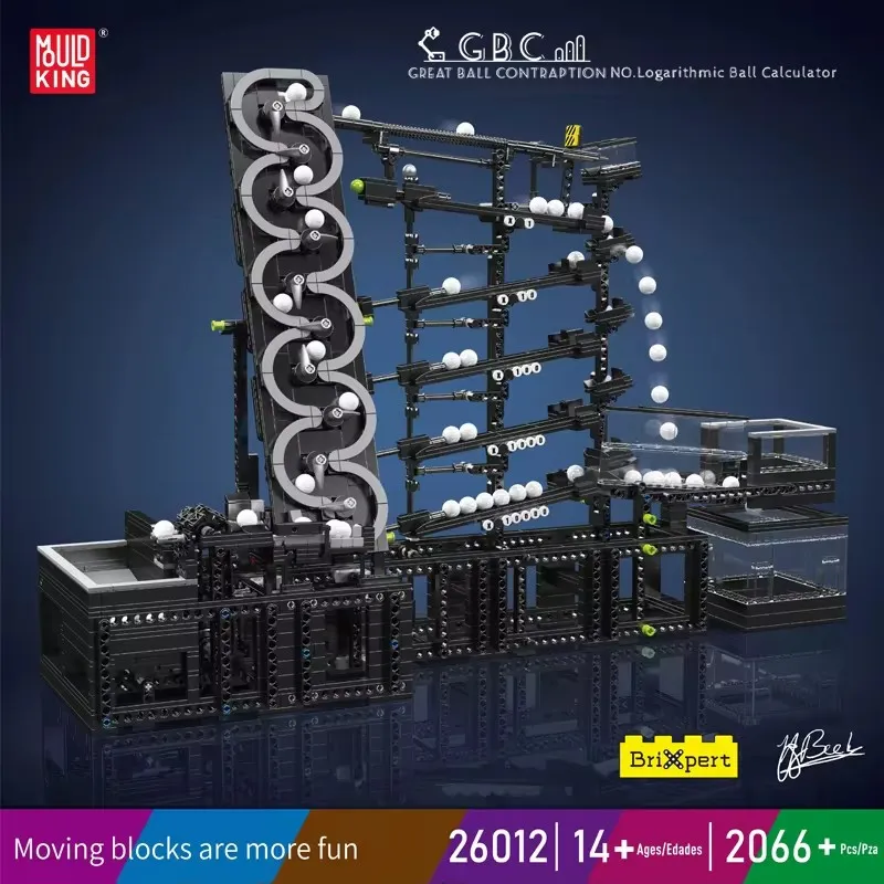 MOULD KING 26012 Marble Run Model Building Blocks Motorized Logarithmic ...