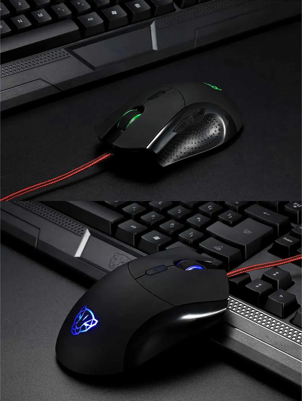 Motospeed V2 mouse and mouse pad - USB Wired RGB...