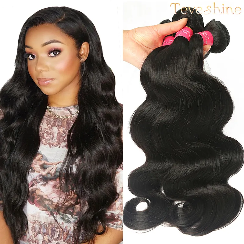 Brazilian Body Wave Hair Bundles 9A Grade Virgin Human Hair Extensions Wet and Wavy
