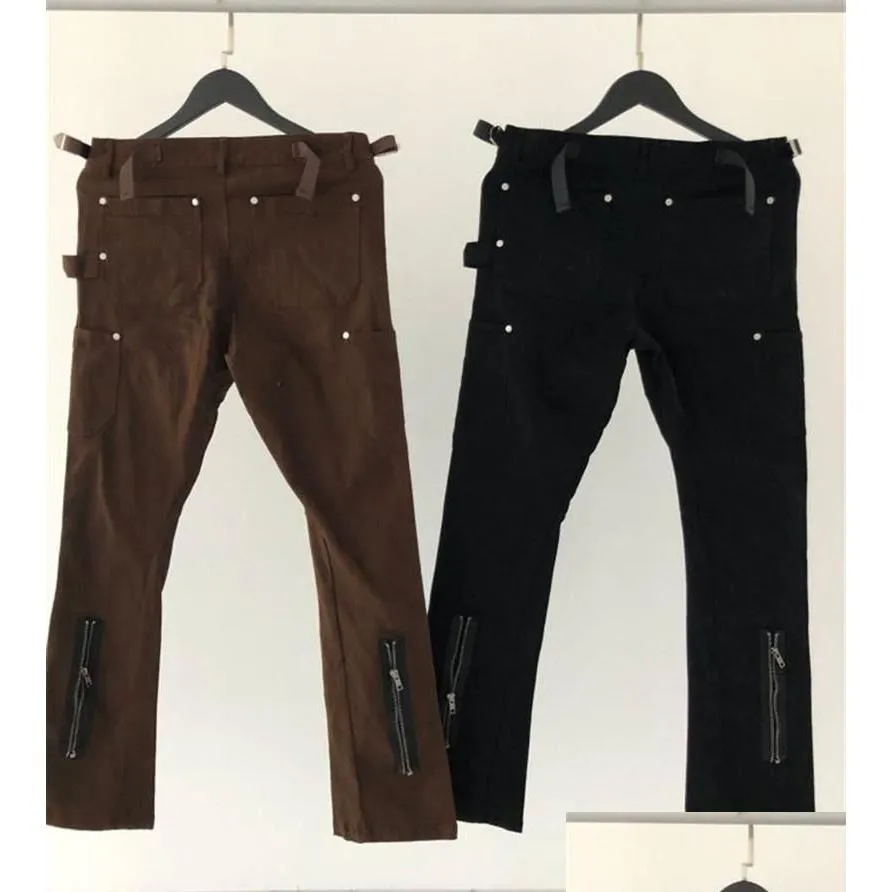 Pantalons pour hommes Zipper Vujade Cargo Femmes Hommes Jogger Slim Salopette Marron Noir Piste Vuja De Joggersmens Drop Livraison Vêtements Vêtements Dhle8