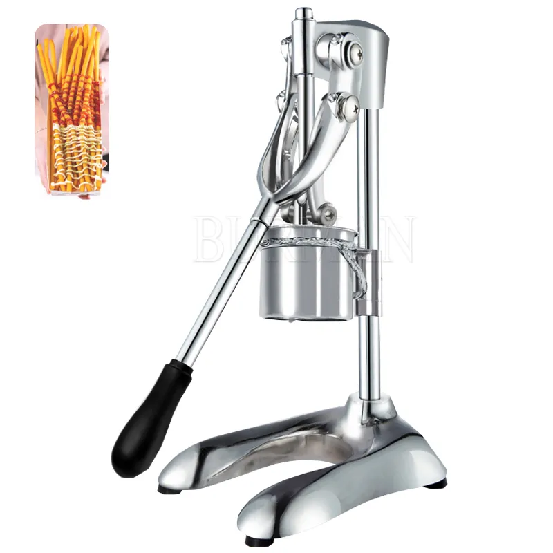 30 cm Vertical Potato Chip Machine Fries Maker Long Pries Fries Cutter With Extruder Manual Squeezer