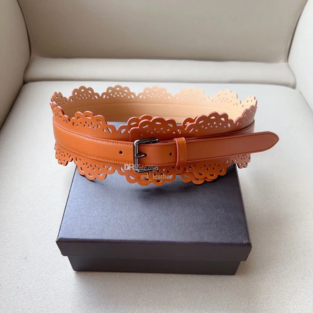 Designer Wide Leather Belt Womens For Women Hollow... From  display picture 1