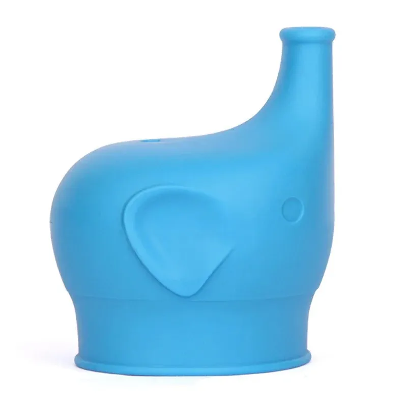 Elephant-Shaped Silicone Cup Lid Children Training Suction Cup Drink Bottle Spill-proof Cap Nozzle Soft Water Bottle Mouth cover