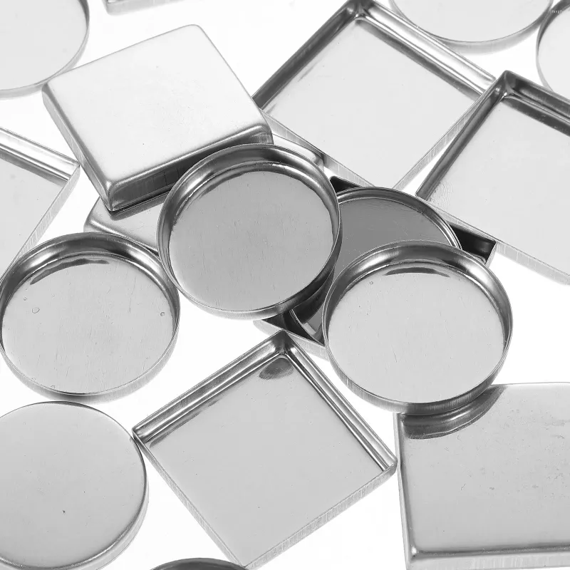 Opslagflessen 30 stuks aluminium plaat oogschaduw DIY lege pan make-up palet accessoire metaal vierkant klein voor