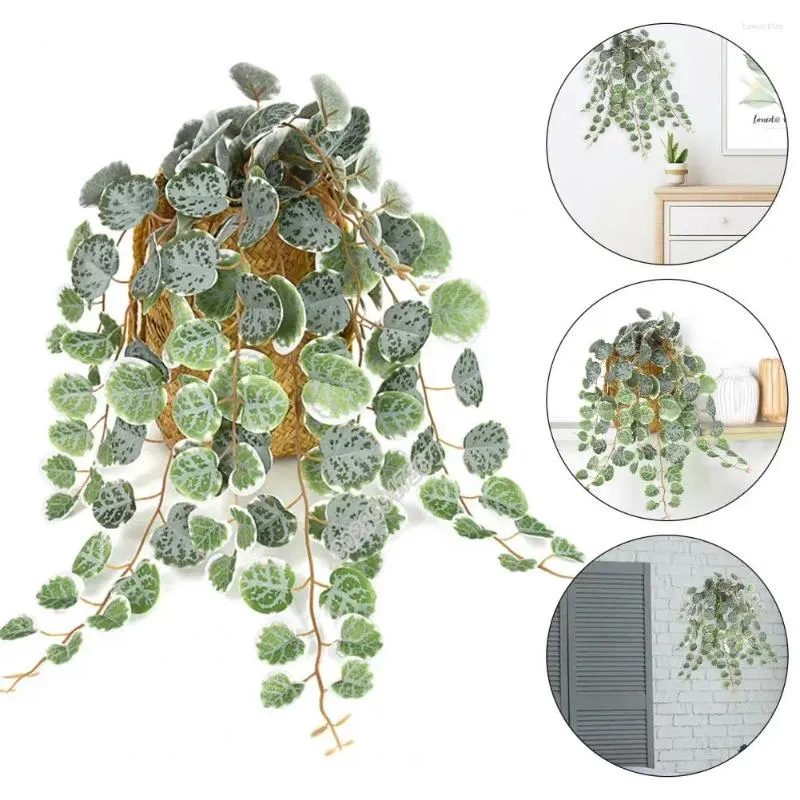 Decorative Flowers Artificial Hanging String Of Heart Plants Wall Mount Low Maintenance Eucalyptus Simulated Rattan Pendant Succulents