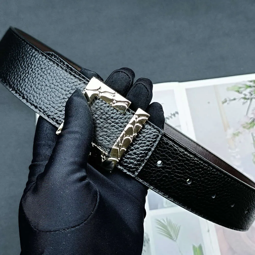 Classic Double Sided Lychee Lettering Smooth Buckle Men Belt Fashion Designer Women Belt Width 3.8cm Luxury F Casual All Match Denim Belt Wholesale From Sanweiyu9588 20.06 DHgate.Com