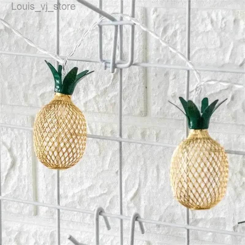 LED -strängar USB -batteridriven nattlamplig ljus LED -stränglampor Ananas inomhus utomhusbelysning varm dekorativ YQ240401