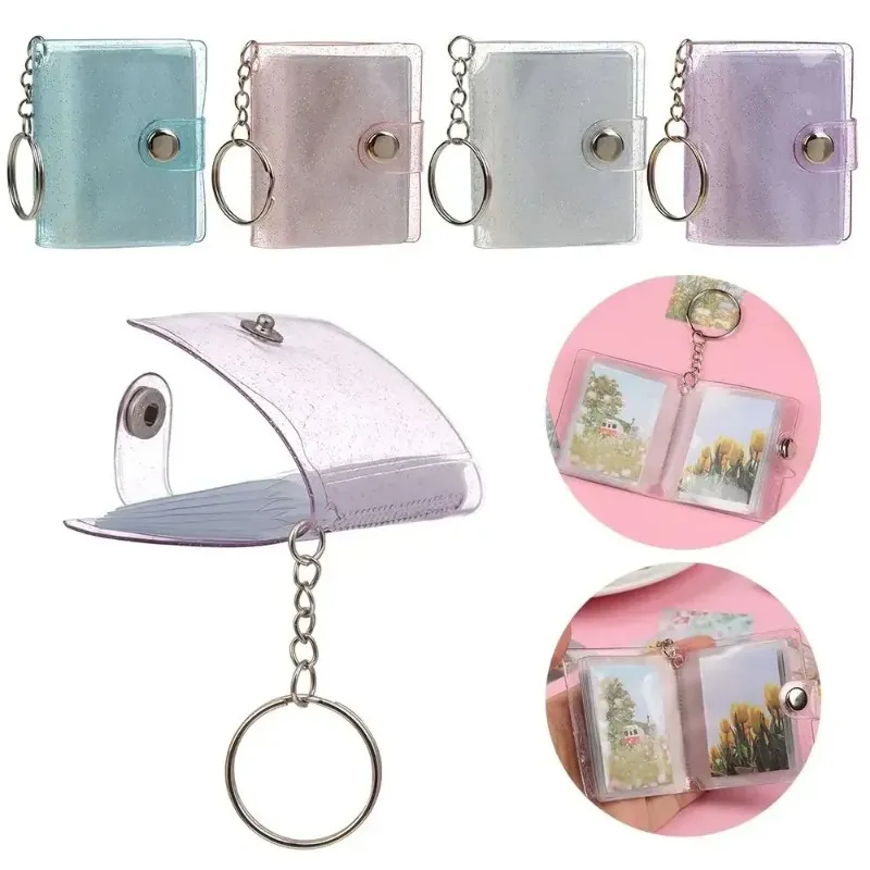 PVC porte-clés accessoires bijoux 2 pouces pour Photos cartes porte-Photos Mini Albums Photo album de carte Photo mini album