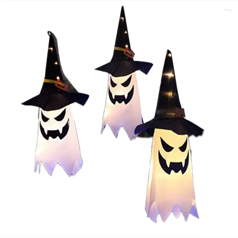 Party Favor 3PCS Halloween Decorations Outdoor Decor Ghost Witch Hat Lights String For Yard Tree Garden