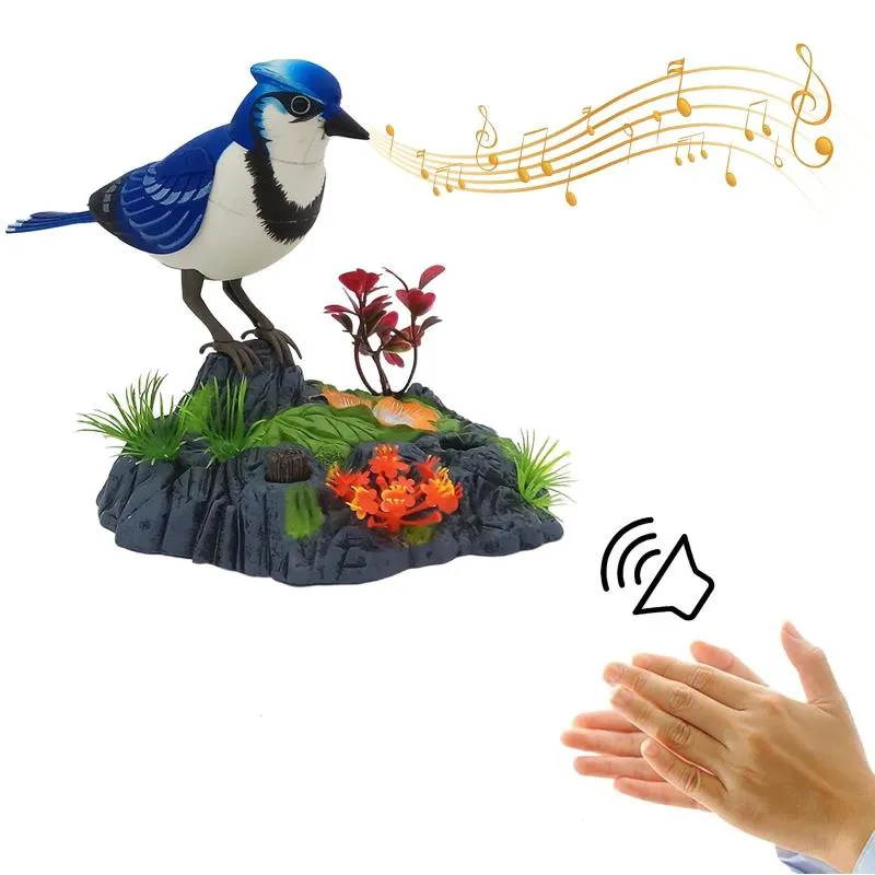 Papegoja accessoarer musikalisk kontroll elektrisk leksak magpie husdjur prata elektronisk modell fågel hem prydnad rum röst simulering 240318 tghtg