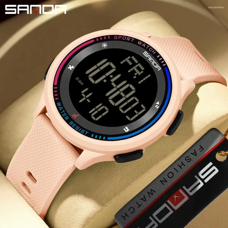 Relojes de pulsera SANDA 6158 hombres LED reloj militar digital hombre relojes deportivos al aire libre 5bar impermeable reloj masculino relogio masculino