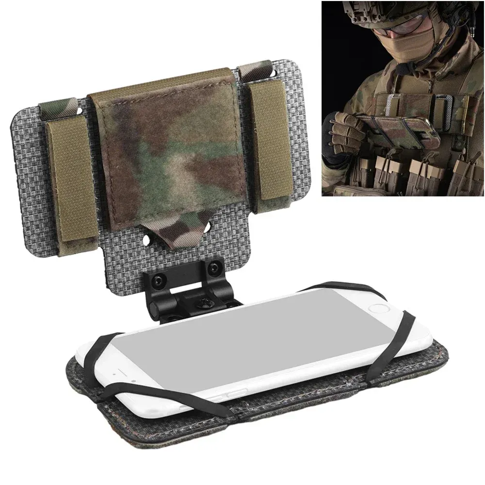 Sacs tactique militaire pochette de téléphone pliable Molle gilet de chasse poitrine téléphone planche de navigation en plein air Camping carte étui Airsoft Gear