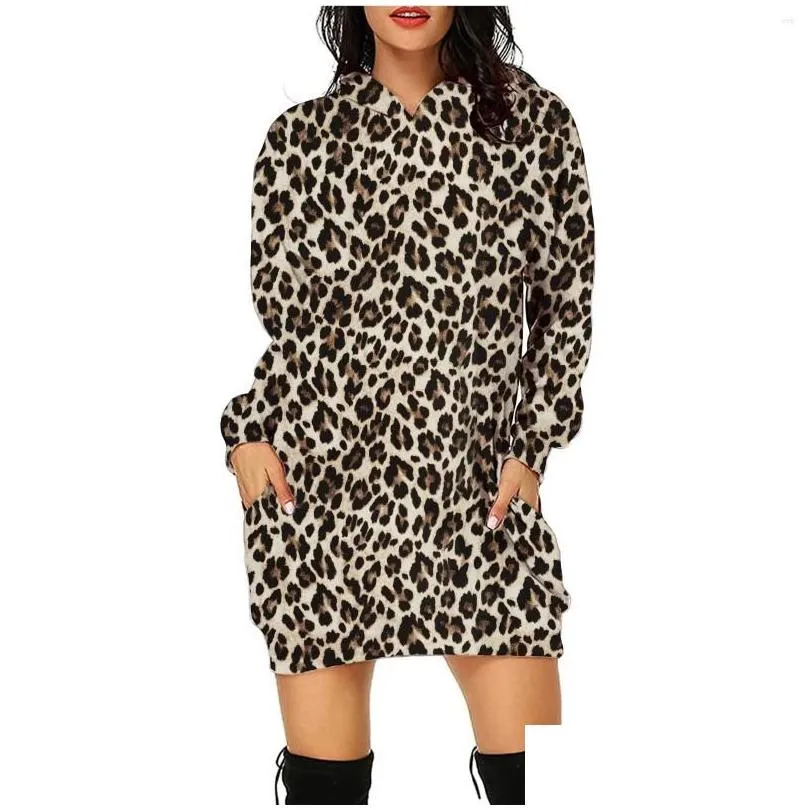 Womens Hoodies Sweatshirts Autumn Fashion 3D Leopard Print Versatile Ins Hoodie Long Sleeve Y Flowing Y2K Drop Delivery Apparel Clothi Dhrgw