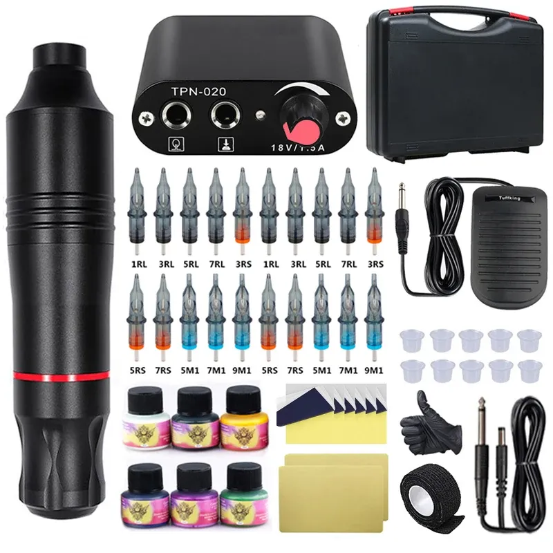 Machine Professional Tattoo Hine Kit DCA Schnittstelle Permanent Make -up Rotary Tattoo Stift mit Patronennadeln für Tattoo -Künstler