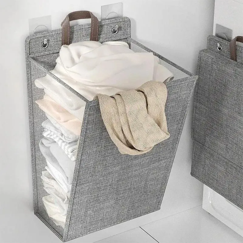 Torby na pranie wiszący koszyk duża pojemność do łazienki sypialnia kosza oszczędzająca przestrzeń Wodoodporne ubrania torba do przechowywania n6g9